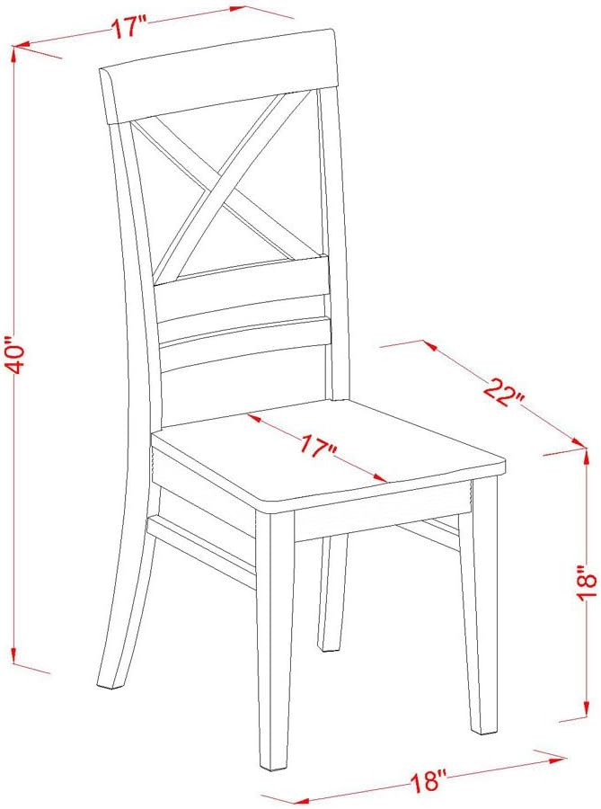 East West Furniture QUIN7-WHI-W 7 Piece Dining Set Consist of a Rectangle Dining Room Table with Butterfly Leaf and 6 Wood Seat Chairs, 40x78 Inch, Buttermilk & Cherry