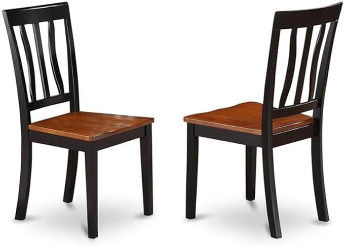 East West Furniture QUAN9-BCH-W 9 Piece Kitchen Table & Chairs Set Includes a Rectangle Dining Room Table with Butterfly Leaf and 8 Solid Wood Seat Chairs, 40x78 Inch, Black & Cherry