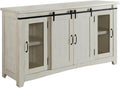 Martin Svensson Home Rustic 65” Solid Wood TV Stand with Storage, All Antique White