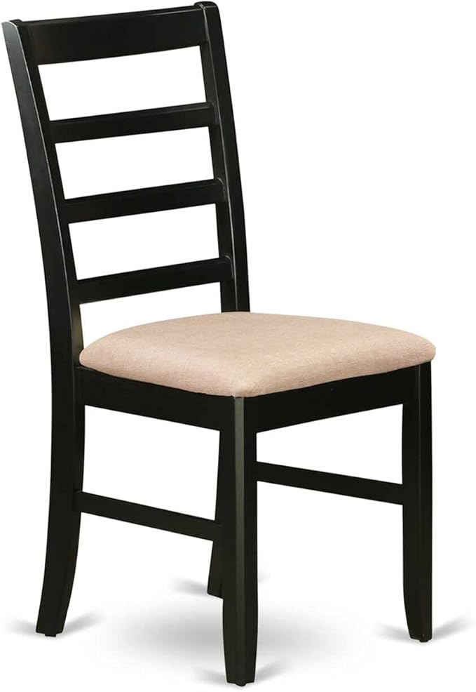 East West Furniture AMPF3-BCH-C 3 Piece Dining Table Set for Small Spaces Contains a Round Kitchen Table with Pedestal and 2 Linen Fabric Upholstered Chairs, 36x36 Inch, Black & Cherry
