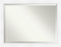 Amanti Art White Bathroom Mirror for Over Sink, 36x46 Sloped White Rectangle Vanity Mirror, X-Large Modern Contemporary Frame, Hangs Horizonally and Vertically, Bathroom Wall Decor, Beveled Edge