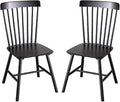 Wooden Windsor Dining Chairs Set of 2 Wood Dining Room Chair Black Spindle Side Kitchen Room Country Farmhouse Chairs