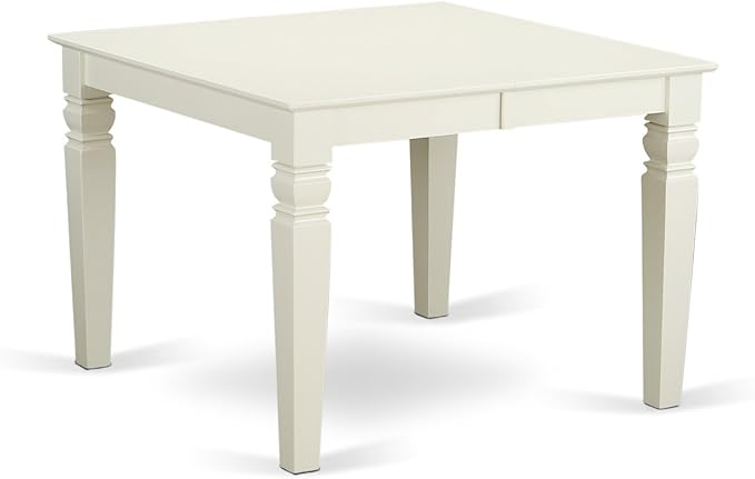 East West Furniture WEAD7-LWH-LC 7 Piece Dining Set Consist of a Rectangle Dining Room Table with Butterfly Leaf and 6 Faux Leather Upholstered Chairs, 42x60 Inch, Linen White