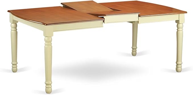 East West Furniture DOAV5-WHI-W 5 Piece Kitchen Table Set for 4 Includes a Rectangle Dining Table with Butterfly Leaf and 4 Dining Room Chairs, 42x78 Inch, Buttermilk & Cherry