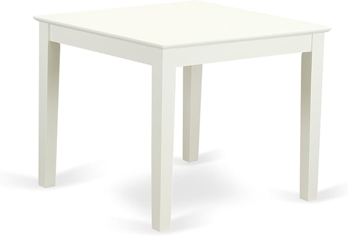 East West Furniture OXSI3-LWH-15 3 Piece Dining Room Furniture Set Contains a Square Dining Table and 2 Baby Blue Linen Fabric Upholstered Parson Chairs, 36x36 Inch, Linen White
