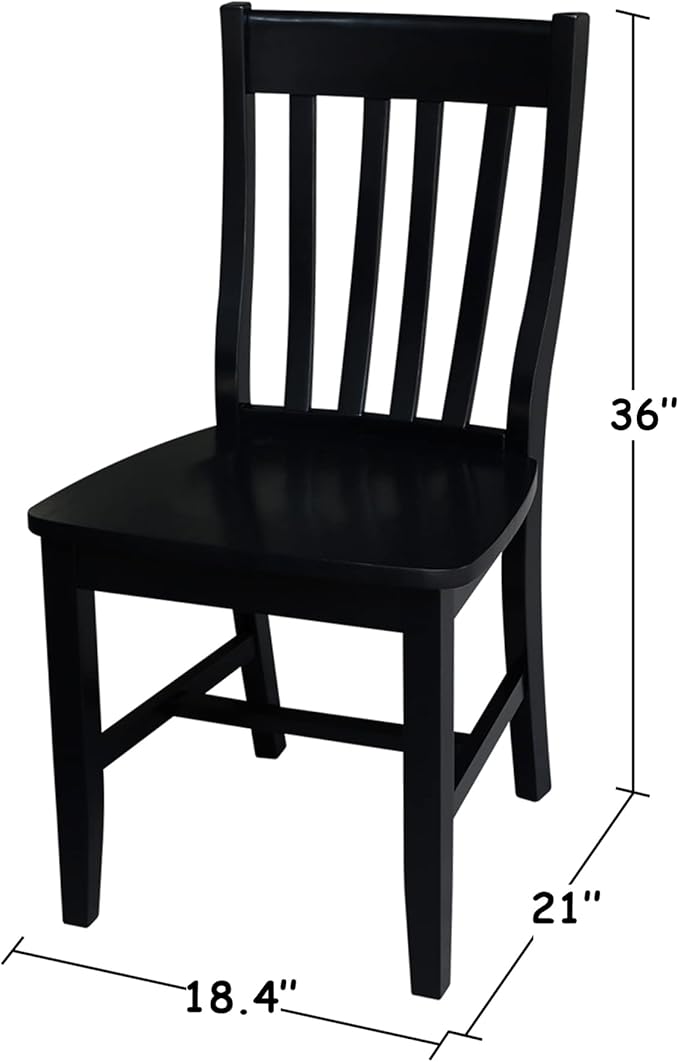 International Concepts Pair of Schoolhouse Chairs Black