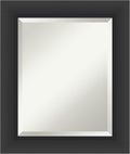 Amanti Art Black Bathroom Mirror for Over Sink, 26x22 Sloped Black Rectangle Vanity Mirror, Small Modern Contemporary Frame, Hangs Horizonally and Vertically, Bathroom Wall Decor, Beveled Edge