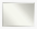 Amanti Art White Bathroom Mirror for Over Sink, 36x46 Cabinet White Rectangle Vanity Mirror, X-Large Modern Contemporary Frame, Hangs Horizonally and Vertically, Bathroom Wall Decor, Beveled Edge