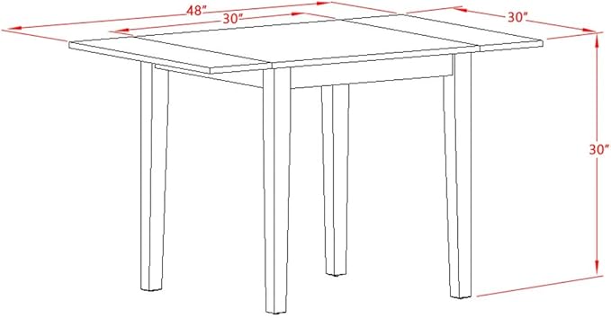 East West Furniture NDBO3-OAK-W 3 Piece Dining Room Table Set Contains a Rectangle Dining Table with Dropleaf and 2 Wood Seat Chairs, 30x48 Inch, Oak