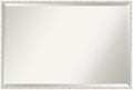 Amanti Art White Bathroom Mirror for Over Sink, 25x37 Paige White Silver Rectangle Vanity Mirror, Large Modern Contemporary Wood Frame, Hangs Horizonally and Vertically, Bathroom Wall Decor, Beveled