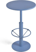 42" Tall Modern Industrial Bar Table-23.6" Dia Round Metal Top Bar Height Adjustable Standing Pub Table-Dining Room Bistro Table-Cocktail Table (Pigeon Blue)