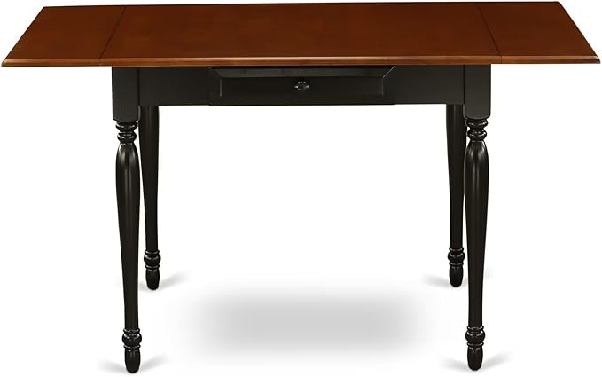 East West Furniture MZNI3-BCH-W 3 Piece Dining Table Set for Small Spaces Contains a Rectangle Dining Room Table with Dropleaf and 2 Wood Seat Chairs, 36x54 Inch, Black & Cherry