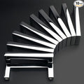 KOOFIZO Solid Square Bar Cabinet Handle - Chrome Furniture Pull, 3 Inch/76mm Screwhole Distance, 10-Pack for Kitchen Cupboard Door, Bedroom Dresser Drawer, Bathroom Wardrobe Hardware