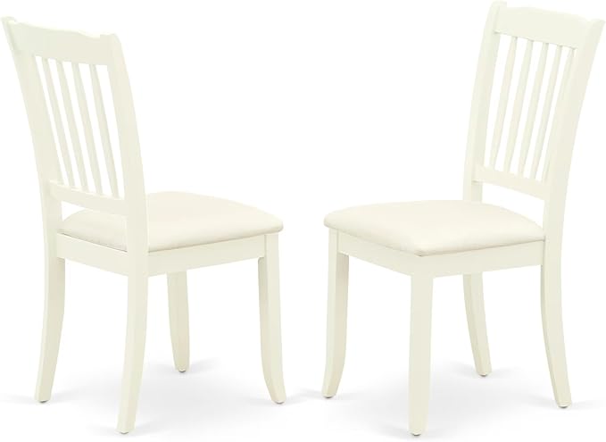 East West Furniture MZDA3-LWH-C 3 Piece Dining Room Table Set Contains a Rectangle Kitchen Table with Dropleaf and 2 Linen Fabric Upholstered Dining Chairs, 36x54 Inch, Linen White