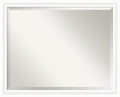 Amanti Art White Bathroom Mirror for Over Sink, 25x31 Oliver White Narrow Rectangle Vanity Mirror, Large Modern Wood Frame, Hangs Horizonally and Vertically, Bathroom Wall Decor, Beveled Edge