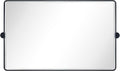 TEHOME 48x30'' Matt Black Horizontal Pivot Bathroom Vanity Mirror Large 30x48'' Black Metal Framed Rectangle Tilting Beveled Vanity Mirrors for Wall