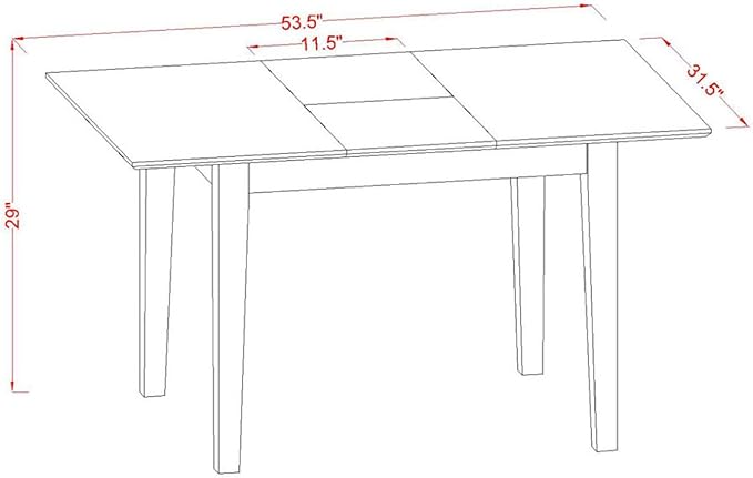 East West Furniture NOML3-MAH-W 3 Piece Dining Set Contains a Rectangle Dining Room Table with Butterfly Leaf and 2 Wood Seat Chairs, 32x54 Inch, Mahogany