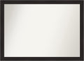 Amanti Art Brown Bathroom Mirror for Over Sink, 33x44 Furniture Espresso Rectangle Vanity Mirror, X-Large Casual Frame, Hangs Horizonally and Vertically, Bathroom Wall Decor, Non-Beveled Edge