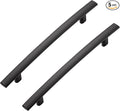5 Pack Cabinet Handles 5" Hole Center - Curved Cabinet Pulls Black Drawer Pulls for Kitchen Cupboard Solid Hardware for Dresser Drawer Arch Hardware