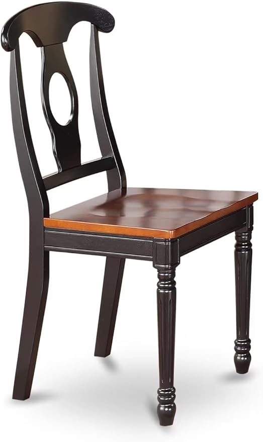 East West Furniture QUKE5-BCH-W 5 Piece Kitchen Table Set for 4 Includes a Rectangle Dining Room Table with Butterfly Leaf and 4 Dining Chairs, 40x78 Inch, Black & Cherry