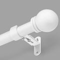Curtain Rods for Windows 16 to 76 Inches, Curtain Rod Max Adjustable Length of 88 IN, 6/8" Diameter Drapery Rods Round Finials, White, Pack of 1