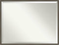 Amanti Art Grey Wall Mirror 31x41 Svelte Clay Grey Rectangle Bathroom Mirror for Wall Decor Living Room, X-Large Modern Wood Frame, Hangs Horizonally and Vertically, Bathroom Decor, Beveled Edge