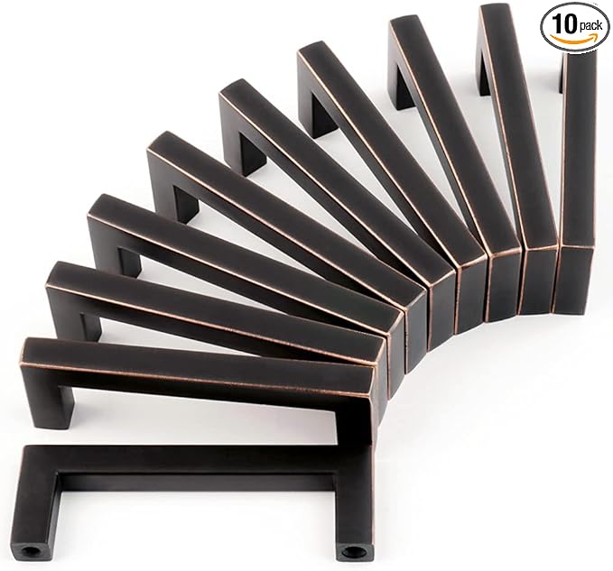 KOOFIZO Oil Rubbed Bronze Cabinet Pulls Bronze Cabinet Handles, 10 Pack 3 Inch Rubbed Bronze Hardware for Kitchen Cabinets Drawer Dresser 1816 Cupboard Bedroom Bathroom Vanity