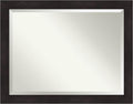 Amanti Art Brown Wall Mirror 36x46 Furniture Espresso Rectangle Bathroom Mirror for Wall Decor Living Room, X-Large Casual Frame, Hangs Horizonally and Vertically, Bathroom Decor, Beveled Edge from WI