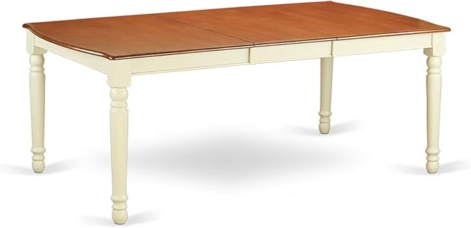 East West Furniture DOVE5-WHI-W 5 Piece Modern Dining Table Set Includes a Rectangle Wooden Table with Butterfly Leaf and 4 Kitchen Dining Chairs, 42x78 Inch, Buttermilk & Cherry