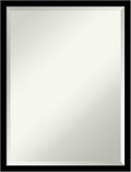Amanti Art Black Bathroom Mirror for Over Sink, 26x20 Jet Black Rectangle Vanity Mirror, Medium Modern Contemporary Frame, Hangs Horizonally and Vertically, Bathroom Wall Decor, Beveled Edge