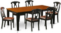 East West Furniture QUKE7-BCH-LC 7 Piece Dinette Set Consist of a Rectangle Dining Room Table with Butterfly Leaf and 6 Faux Leather Upholstered Dining Chairs, 40x78 Inch, Black & Cherry
