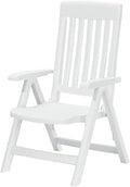 KETTLER White Plastic Lawn Chair, Premium German Made Folding Armchair, Contoured Seat with Multiple Positions, Outdoor Patio Furniture 4-Position Folding Chair Snow-White