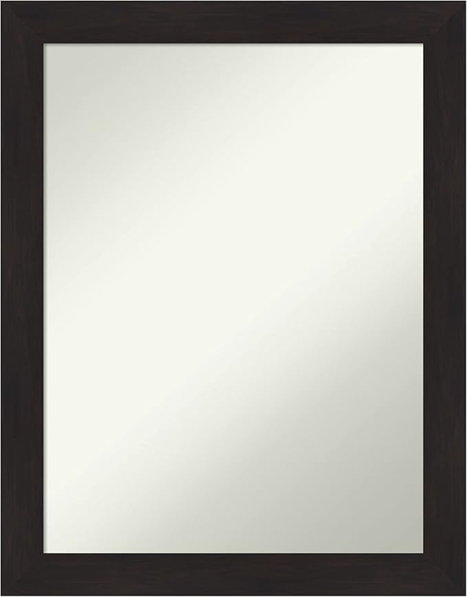 Amanti Art Brown Bathroom Mirror for Over Sink, 30x24 Furniture Espresso Rectangle Vanity Mirror, Medium Casual Frame, Hangs Horizonally and Vertically, Bathroom Wall Decor, Non-Beveled Edge