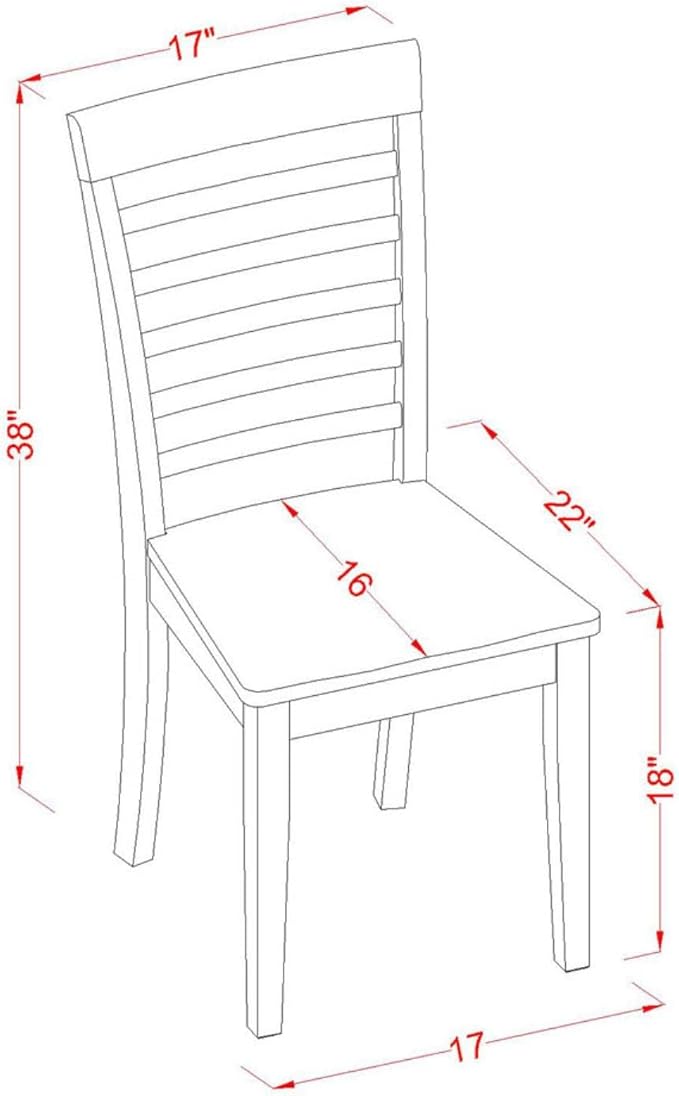 East West Furniture NOML5C-MAH-W 5 Piece Dining Table Set for 4 Includes a Rectangle Kitchen Table with Butterfly Leaf and 2 Dining Room Chairs with 2 Benches, 32x54 Inch, Mahogany
