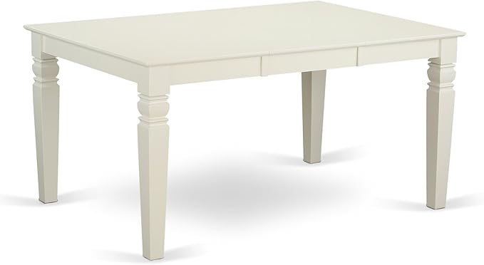 East West Furniture WEIP5-LWH-W 5 Piece Dining Set Includes a Rectangle Dining Table with Butterfly Leaf and 4 Kitchen Chairs, 42x60 Inch, Linen White