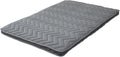 EMOOR Japanese Wool-Blend Padded Futon Mattress GOMA Queen Dark Gray, Gusset Foldable Sotrable Elastic Bands Floor Sleeping Guest Bed Tatami Mat