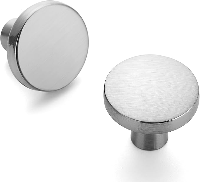 Ravinte 15 Pack Drawer Pulls 1-1/4 Inch Kitchen Cabinet Knobs Brushed Nickel Round Dresser Drawer Knobs Solid Dresser Knobs Drawer Knobs Simple Cabinet Hardware for Cupboard Drawer Pulls