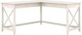 Bush Furniture Key West 60W Modern Farmhouse L Shaped Desk in Linen White Oak | 60-Inch Corner Table for Home Office