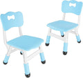 FUNLIO Adjustable Kids Chair (2pcs), 3 Level Height Adjustable Toddler Chair for Ages 3-8, Sturdy Child Chair with Maximum Bearing 220lbs, for Classrooms/Daycares/Homes, CPC & CE Approved - Blue