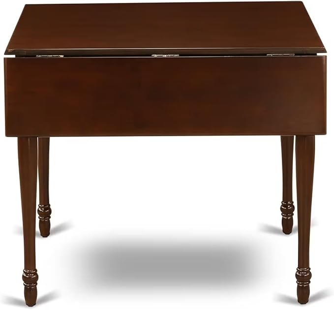 East West Furniture MZNO5-MAH-W 5 Piece Dining Set Includes a Rectangle Dining Room Table with Dropleaf and 4 Kitchen Chairs, 36x54 Inch, Mahogany