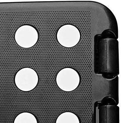 ACSTEP Folding Step Stool with Back Support for Kids,9" Kids Step Stool for Outdoor or Indoor Kitchen Step Stools and Bathroom Stool for Toddlers Boys Girls - Black