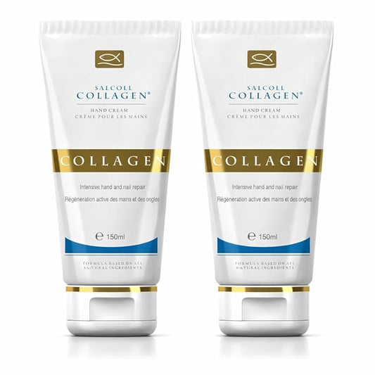 Salcoll Pure Bioactive Anti-Aging Collagen Repair Hand Cream - Hypoallergenic Moisturizing Lotion, Dry Skin Relief, All Skin Types, 150 ml (pack of 2)