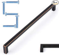 KOOFIZO Solid Square Bar Cabinet Handle - Oil Rubbed Bronze Furniture Pull, 7.6 Inch/192mm Screwhole Distance, Pack of 5 for Kitchen Cupboard Door, Bedroom Dresser Drawer, Bathroom Hardware