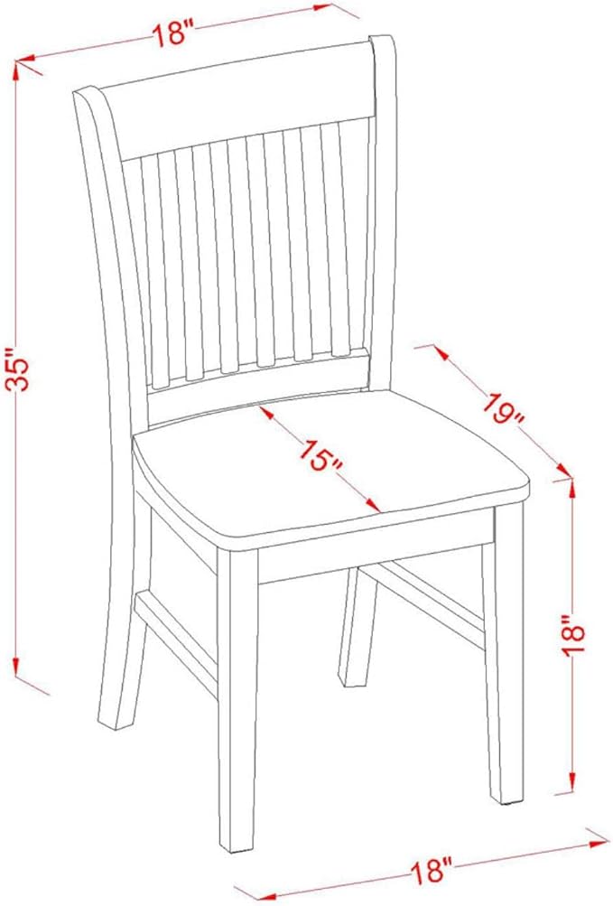 East West Furniture DLNO5-BLK-W 5 Piece Dinette Set for 4 Includes a Round Dining Room Table with Dropleaf and 4 Kitchen Dining Chairs, 42x42 Inch, Black