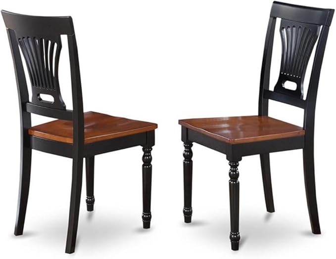 East West Furniture QUPL7-BCH-W 7 Piece Modern Dining Table Set Consist of a Rectangle Wooden Table with Butterfly Leaf and 6 Dining Room Chairs, 40x78 Inch, Black & Cherry