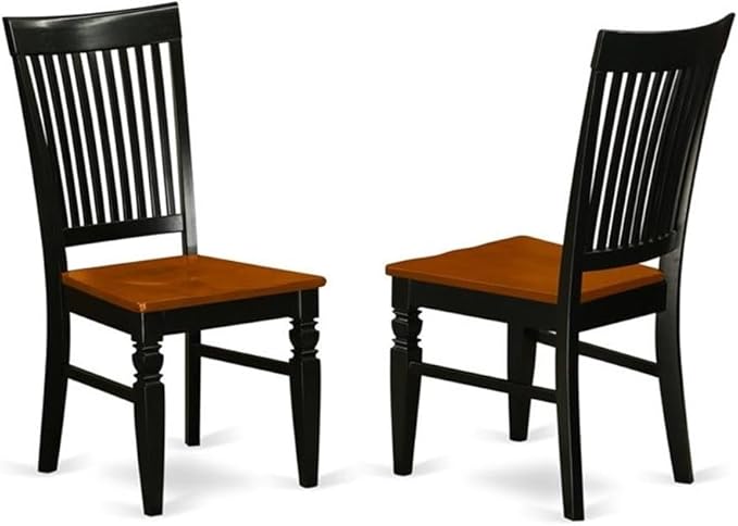 East West Furniture QUWE5-BCH-W 5 Piece Dining Table Set for 4 Includes a Rectangle Kitchen Table with Butterfly Leaf and 4 Kitchen Dining Chairs, 40x78 Inch, Black & Cherry