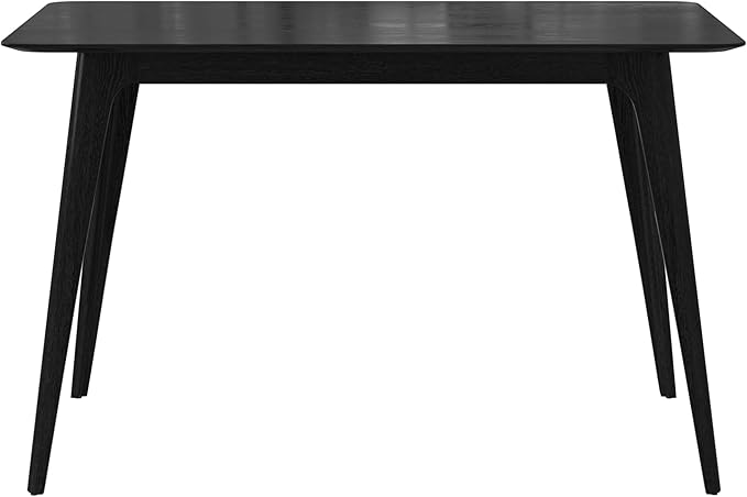 Christopher Knight Home Bengi Mid - Century Modern Dining Table for 4 People, Rubberwood Kitchen Table with Faux Wood Tabletop, Compact Rectangular Dinner Furniture for Dining Room, Black