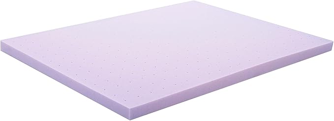Lucid 3 Inch Lavender Infused Memory Foam Mattress Topper - Ventilated Design – Pressure Relieving Bed Topper - Mattress Pad – CertiPur Certified - King Size