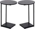 DCLRN C Table End Table Set of 2,C Shaped End Table for Round,Round Side Table is Suitable for Living Room and Bedroom.(Black)
