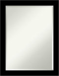 Amanti Art Black Bathroom Mirror for Over Sink, 28x22 Brushed Black Rectangle Vanity Mirror, Medium Modern Contemporary Frame, Hangs Horizonally and Vertically, Bathroom Wall Decor, Beveled Edge